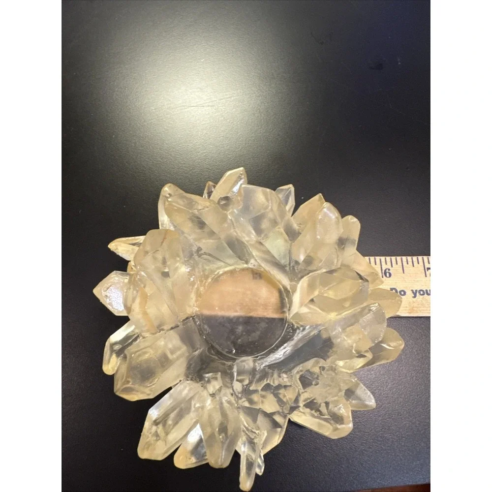 Lucite‎ Votive Candle Holder Faux Quartz Crystal